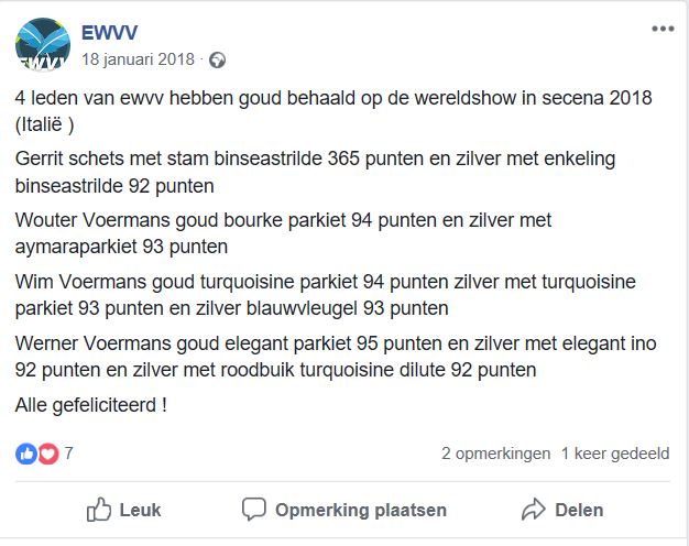 winnaars wereldtentoonstelling in Secena